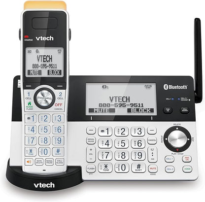 VTech IS8151 Super Long Range DECT 6.0 Cordless Phone for Home with Answering Machine, 2300 ft Range, Call Blocking, Bluetooth, Headset Jack, Power Backup, Intercom, Expandable to 12 HS