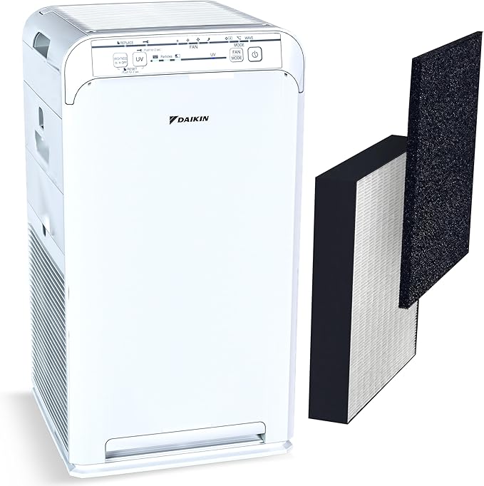 Daikin MCB50YSAU Room Air Purifier for Home, HEPA, Activated Carbon, Pre-Filter and UVC LED Light, Zero Ozone Product, CARB Certified, 10.5 x 10.5 x 19.5 in