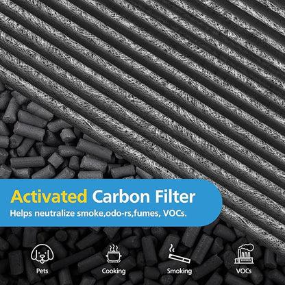 Combi 360°Glass Filter For Dyson HP1 HP2 TP09 TP07 TP06 TP04 TP10 TP7A HP04 HP06 HP07 HP09 HP10 HP4A HP7A PH01 PH02 PH03 PH04 PH3A DP04 PC1 PC2 Air Purifier,HEPA+Activated Carbon Filter #965432-01
