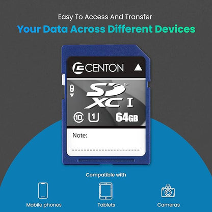 Centon Electronics MP Essential SDHC Card, Ultimate Memory Card for Phones, Tablets, Cameras, and More, 64GB