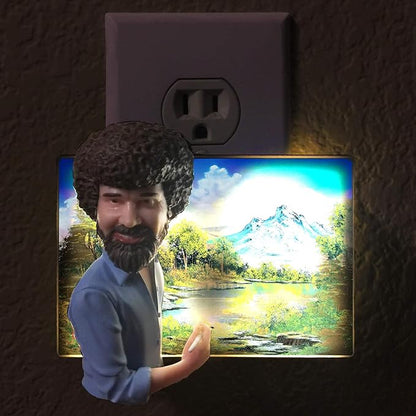 Clapper Bob Ross Talking Night Light, Wireless Sound Activated On/Off Light Switch, Clap Detection, Perfect for Kitchen/Bedroom/TV/Appliances, 120 V Wall Plug, Smart Home