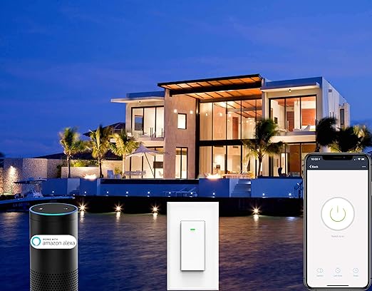 Smart light switch, Compatible with Alexa, Compatible with Google Assistant, No Hub Required, Smart Home WiFi Wireless, Suit for 1/2/3/4 Gang Switch Box, Neutral Wire Required, White Micmi 4pack