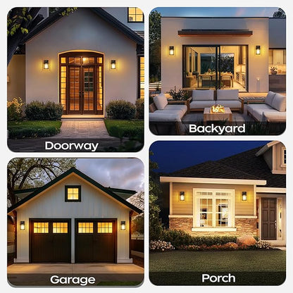 WIHTU Dusk to Dawn Outdoor Lighting Fixtures, Black Exterior Front Porch Light, Sensor Wall Sconce Lamp, Waterproof Wall Lantern, Anti Rust Outside Coach Lights for House, Doorway, Garage