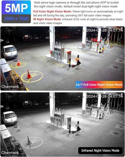 VIKYLIN 5MP IP PoE Vandal Dome Camera, Smart Hybrid Light Color Night Vision, AI Human Vehicle Detection, Outdoor Security Camera with One Way Audio, H265+, Hikconnect/SADP/iVMS4200,