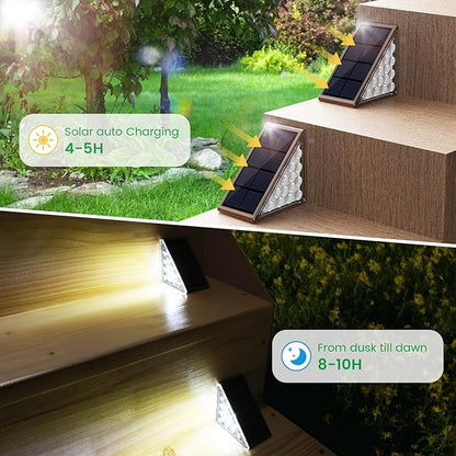 JOFIOS Solar Step Lights for Outside, 24-Pack Waterproof IP67 Deck Lights for Staircase, Patio, Front Step (Cool White)