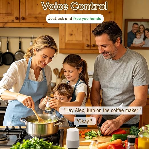 NineLeaf Zigbee Smart Remote Outlet with Wall Decor Switch,Zigbee Repeater,Wireless Plug with APP & Voice Control, Compatible with Alexa &Google Assistant, Timer & Schedule,1 Switch+5 Outlets