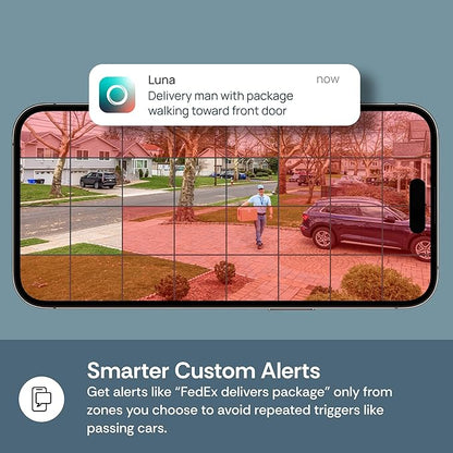 Luna 2K AI Wired Cameras for Home Security Outdoor/Indoor, 2.4GHz Wi-Fi, Smart Motion Alerts, Color Night Vision, Spotlight/Siren, Magnetic Mount, Cloud & CVR Storage, 2-Way Audio (2-Pack, Black)