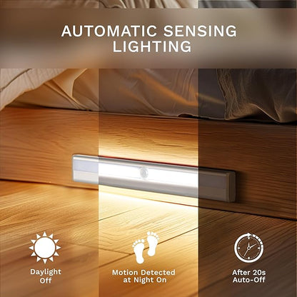 6 Pack Motion Sensor Lights, 10 LED Closet Battery Operated Lights, Stick-On Anywhere Magnetic Night Light Bar, Led Safe Light Indoor for Closet Stairs Wardrobe Under Cabinet