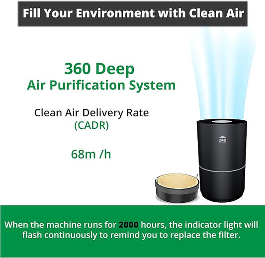 WBM Smart Genuine Air Purifier Replacement Filter, 3-in-1 True HEPA Air Purifier Filter, High-Efficiency Activated Carbon Replacement filter, Pack of 2