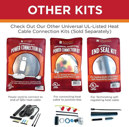 Radiant Solutions Company UL Listed Universal Tee & Splice Kit - For Splicing & Connecting 10-13mm Self Regulating Heat Cable or Heat Tape - Gutter & Roofing Protection