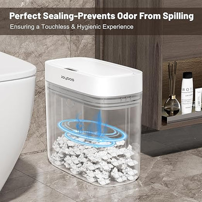 MOPALL Automatic Motion Sensor Bathroom Trash Can with Lid, 3.5 Gallon Touchless Garbage Can, IPX5 Waterproof Smart Small Waste Basket for Bedroom Kitchen Office