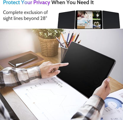 Peslv Privacy Screen Protector Compatible With iPad 9th 8th 7th Generation 10.2 Inch, Anti Glare Blue Light Spy Filter Private Cover, High Sensitive Bubble-Free Easy Install Black Security Screen