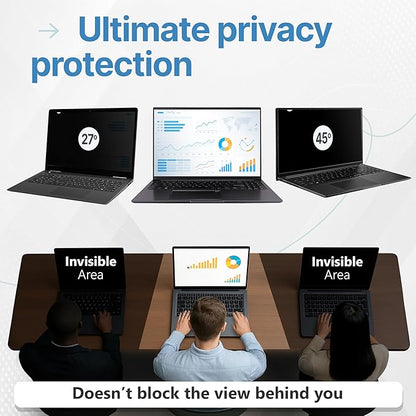 VINTEZ 15.6 Inch 16:9 Privacy Screen for Computer Monitor and Laptop - Anti Glare Protector Film Blue Light Filter Eye Protection - Computer Screen Privacy Shield, [1 Pack]