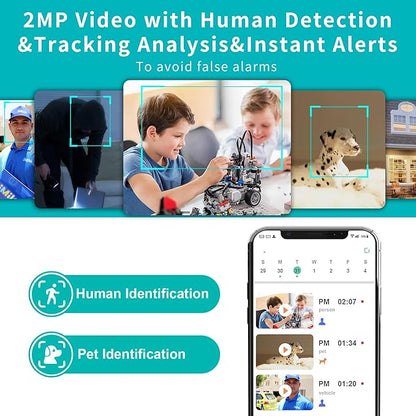 Indoor Security Camera,2.4G WiFi Cameras for Home Security,Pan Tilt 355°View 100°vertical,Motion Detection for Baby&Pet Monitor Dog Camera with PIR,Color Night Vision,2-Way Talk,Cloud/SD,6 IR LED