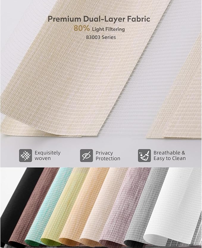 ACMEART Motorized Zebra Blinds,Smart APP & Remote Control Light Filtering Zebra Shades,Compatible with Alexa,Custom Size Electric Window Blinds for Home Office (Light Beige)