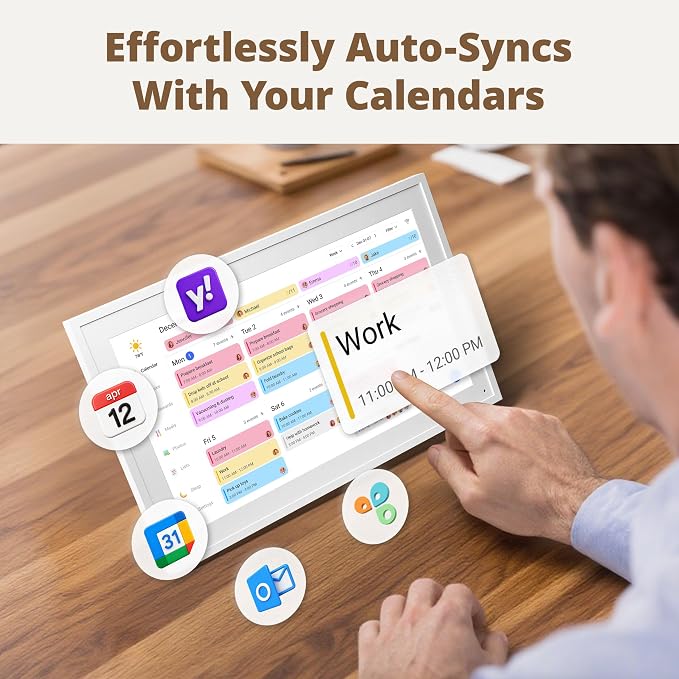 Digital Calendar 15.6" Chore Chart – 1080P Full HD Interactive Touchscreen, Smart Family Planner, Hearth Display Digital Wall & Desk Mountable for Seamless Scheduling