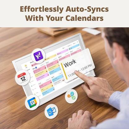 Dragon Touch Digital Calendar 15.6-inch Smart Chore Chart, Home Electronic Wall/Tabletop Calendar with Interactive Display/Touch Screen for Family Schedule Planning, Seamless Data Syncs and APP Access