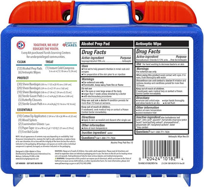 Be Smart Get Prepared 110 pc First Aid Kit: Clean, Treat, Protect Minor Cuts, Home, Office, Car, School, Business, Travel, Emergency, Outdoor, Camping & Sports, FSA/HSA (Packaging may vary)