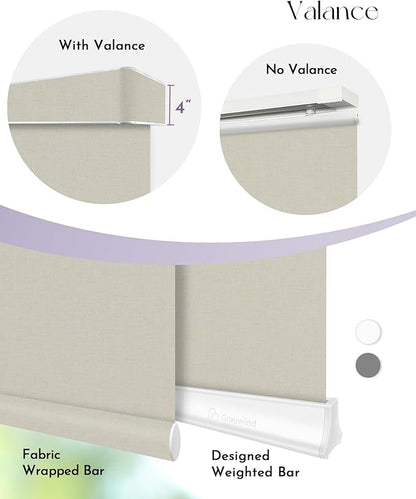 Graywind Motorized Sliding Panels Blackout Compatible with Alexa Google Smart Panel Track Blinds Remote Shades for Patio Sliding Door, Custom Size (Beige White)