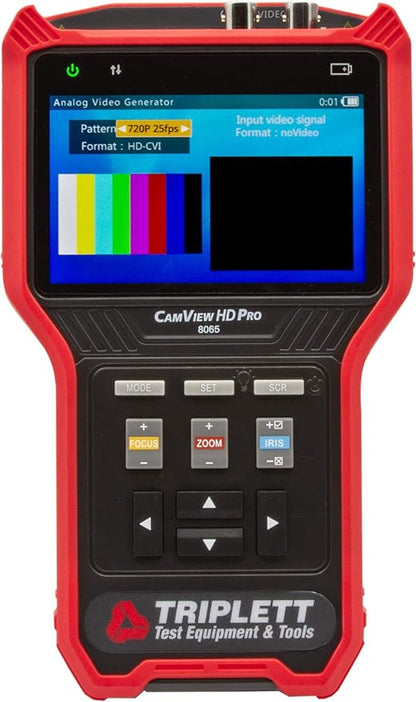 Triplett 8065 CamView HD Pro CCTV Camera Tester - Analog NTSC/PAL, AHD 2.0, HD-TVI 3.0, HD-CVI 3.0