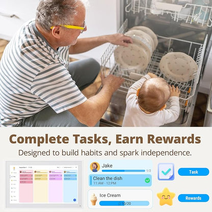 Dragon Touch 15.6" Digital Calendar Chore Chart – 1080P Full HD Interactive Touchscreen, Smart Family Planner, Hearth Display Digital Calendar Wall & Desk Mountable for Seamless Scheduling | Interactive Touchscreen,Picture Frame Smart Family Planner, H...