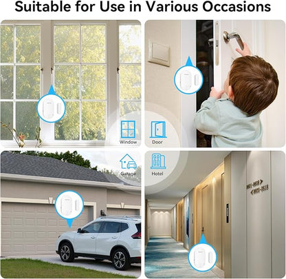 TECKNET Door Window Alarm, Personal Safety Two-Way Door and Window Alarm System, Door Alarms for Kids Safety, 2-in-1 Alarm & Chime, 3-Level Volume Control, Door Alarm for Home Security(6 Pack)