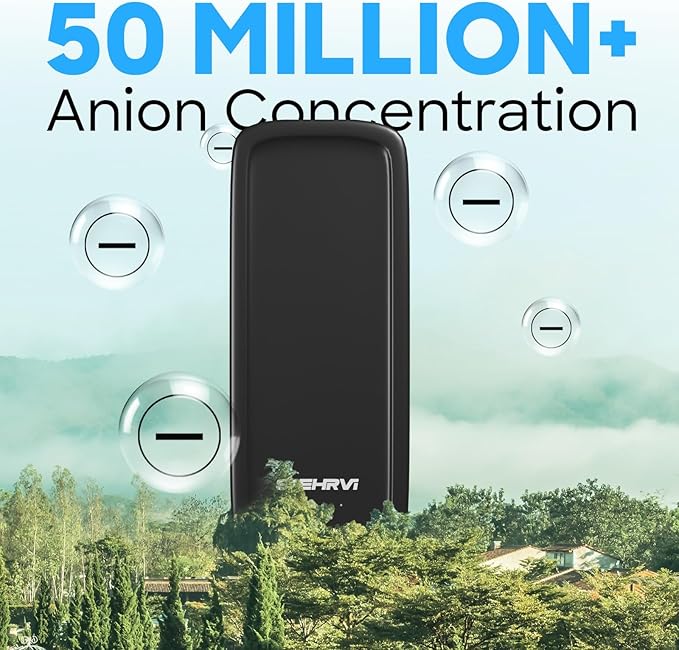 Portable Mini Air Purifier | Wearable Personal Air Cleaner with 50 Million Negative Ions | USB Rechargeable, 500mAh Battery, 120 Hours Backup | PM2.5, Smog & Odour Removal | Filterless