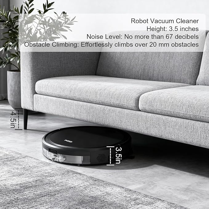 Robot Vacuum and Mop Combo, 2 in 1 Mopping Robotic Vacuum Cleaner w Schedule,Robot Vacuum Self Emptying App/Remote,5000Pa Strong Suction, Slim, Ideal for Hard Floor, Pet Hair (F7s)