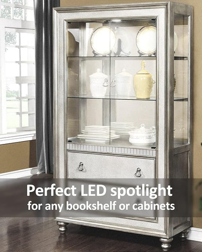 Maelsrlg PAR16 LED Short Neck Recessed Spotlight Bulb, 6W(60W Equivalent) Curio Cabinet Light Bulb, Flicker-Free, 600 Lumens, Daylight 5000K, E26 Medium Base, Non-Dimmable, 4-Pack