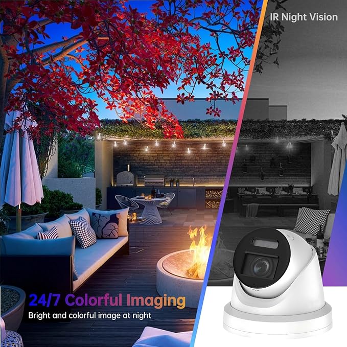 DS-2CD2387G2-LSU/SL 2.8mm HIK 8MP Color-VU PoE IP Camera Outdoor Indoor, 4K PoE Turret Network Camera with Strobe Light and Audible Warning, Human/Vehicle Detection, 2-Way Audio, IP67 Waterproof