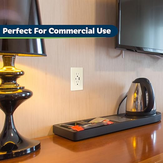 TOPGREENER 2-Port USB Outlet, 4.2A Type C USB Wall Outlet, Light Almond | USB Receptacle, 15 Amp TR Receptacle Plug, Charging Power Outlet with USB C&A Ports, Wall Plate Included,TU21536AC-LA,2 Pack