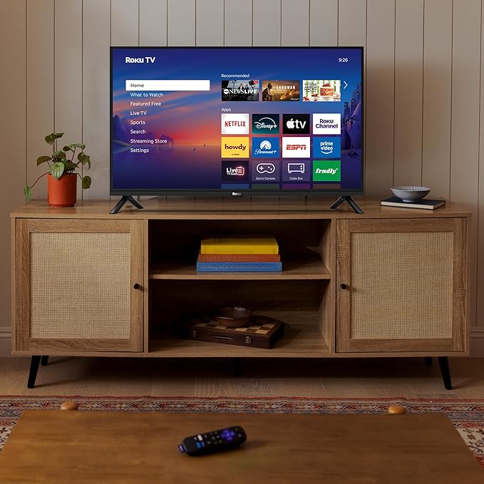 Roku Smart TV 2026 – 32-Inch Select Series, 720p HD TV – Roku TV with Voice Remote – Flat Screen LED Television with Wi-Fi for Streaming Live Local News, Sports, & Movies – Bluetooth Headphone Mode