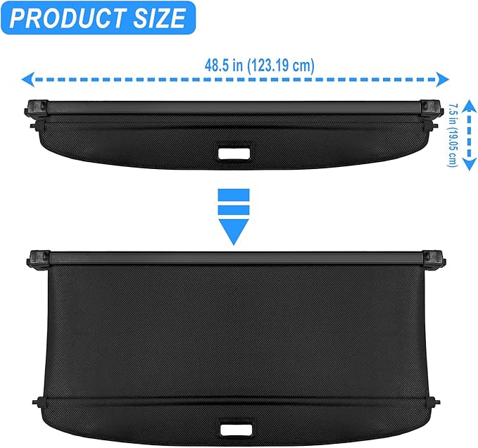 AUXKO Retractable Cargo Cover for Chevy Blazer EV/Honda Prologue 2026-2024, Luggage Security Shade Cover for 2025 Blazer EV/Prologue Shielding Shade Anti-Peeping Luggage Privacy Screen, Carbon Fiber