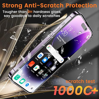 Lesakit 3+3 Pack Privacy Screen Protector for iPhone 14 Pro Max 6.7-Inch with 3 Pack Camera Lens Protector, Anti Spy Tempered Glass Film 9H Hardness Bubble Free Case Friendly