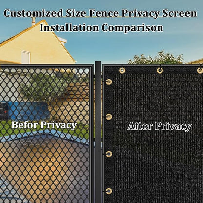 Shade&Beyond 4'x86' Black Privacy Screen Fence Cover 170 GSM Fencing Mesh Fence Panel for Wall Garden Yard Backyard Indoor Outdoor Home Decoration