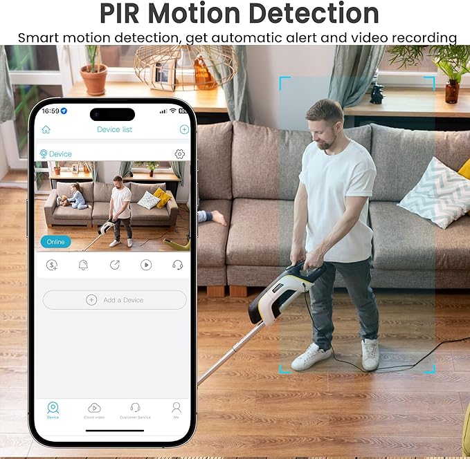 vebiliki 4K Spy Camera, Hidden Camera, WiFi Mini Cam, Durable Standby Time, Real-Time Recording, AI Motion Detection, Cloud & SD Storage, Auto Night Vision, Ideal Nanny Cam for Home Security