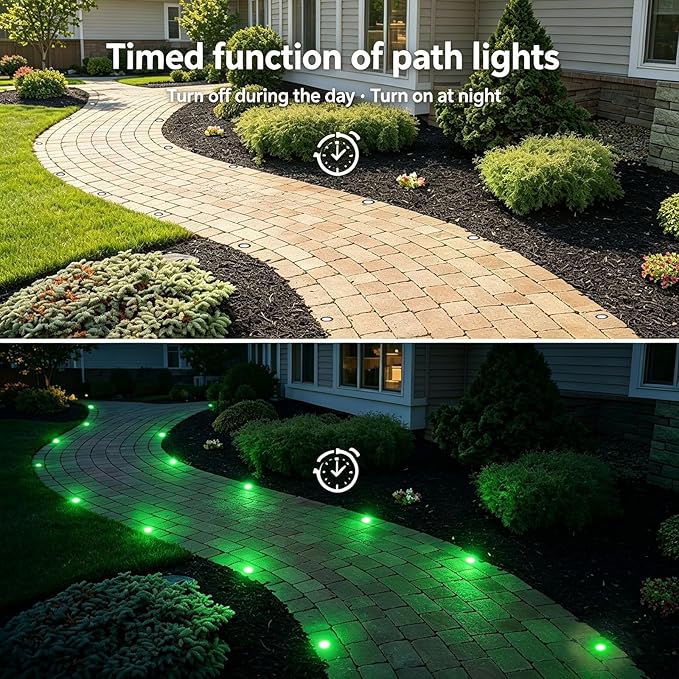 Sumaote LED Deck Lights Kit, 20pcs Φ1.22 WiFi Wireless Smart Phone Control Low Voltage Recessed RGB Deck Stair Lights Waterproof Outdoor Step Yard Path Landscape Decor