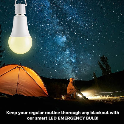 Ciata Lighting LED Smart Emergency Light Bulb with Rechargeable Battery Back-up - Intelligent Lighting, Lasts 3-4 Hours During Power Outage - Extra Hook for Camping, Outdoor (2 Pack)