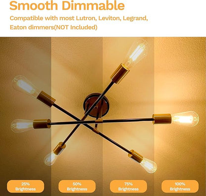 Edison Bulbs E26 Medium Base 2700K Soft White, 750LM ST19 Vintage LED Filament Bulb Clear Glass, Equivalent 75W Dimmable Lights Bulb 90+ CRI for Chandeliers, Pendants, Wall Sconces, 3 Pack