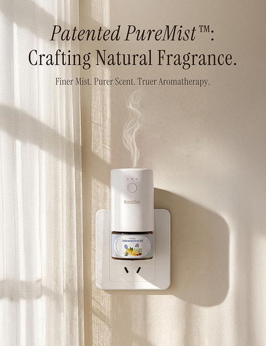 Essential Oil Diffuser for Home, Smart Waterless Aromatherapy Diffuser SF101S Pro, Plug in Room Scent with Timer & 120-Day Natural Aroma, Covers 1000 Sq Ft – Free 30ml Cedarwood Citrus Veil