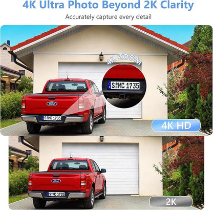 Hieasy 4K Window Security Camera for Home 5GHz&2.4GHz WiFi Color Night Vision 8MP Indoor Window Cam with AI Motion Detection 24/7 Recording, Includes 32GB SD card,No Subscription Required (Black)