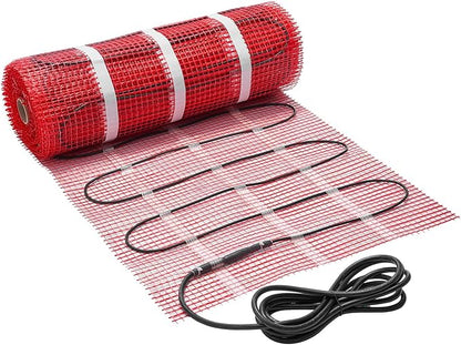 VEVOR Self-Adhesive Mesh Floor Heating Mat, 80 sqft 120V, Smart Thermostat & Alarm, Easy Install for Tile, Stone & Vinyl Flooring