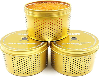 Gun Safe Dehumidifier, Moisture Absorber, 200g Small Silica Gel Desiccant Canister for Gun Cabinets & Safes, Aluminum Shell, Reusable