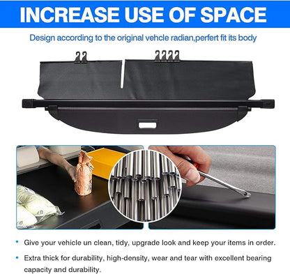 Powerty owerty Retractable Cargo Cover for 2016-2021 Hyundai Tucson, Canvas Texture Trunk Cover Privacy Screen Rear Security Shade for Tucson Accessories (with Extented Cover)