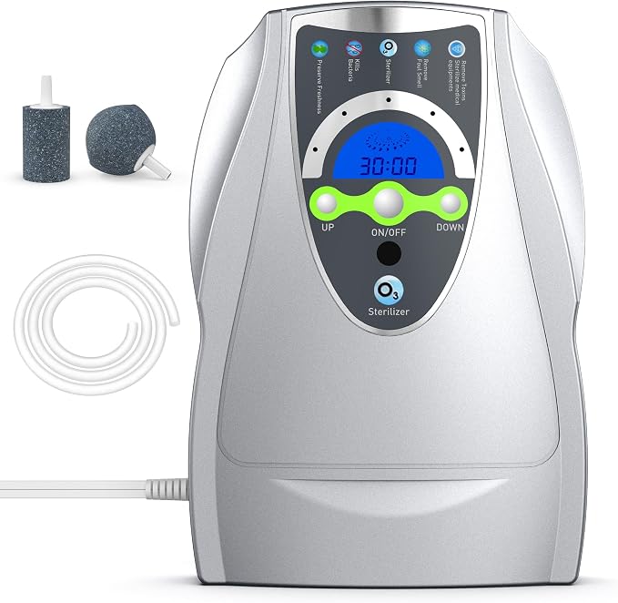 Ozone Machine Generator, Multifunctional with Timer, 500mg/h Portable Ozone Machine for Home, Kitchen, Office, Cleaning Water, Fruits and Vegetables