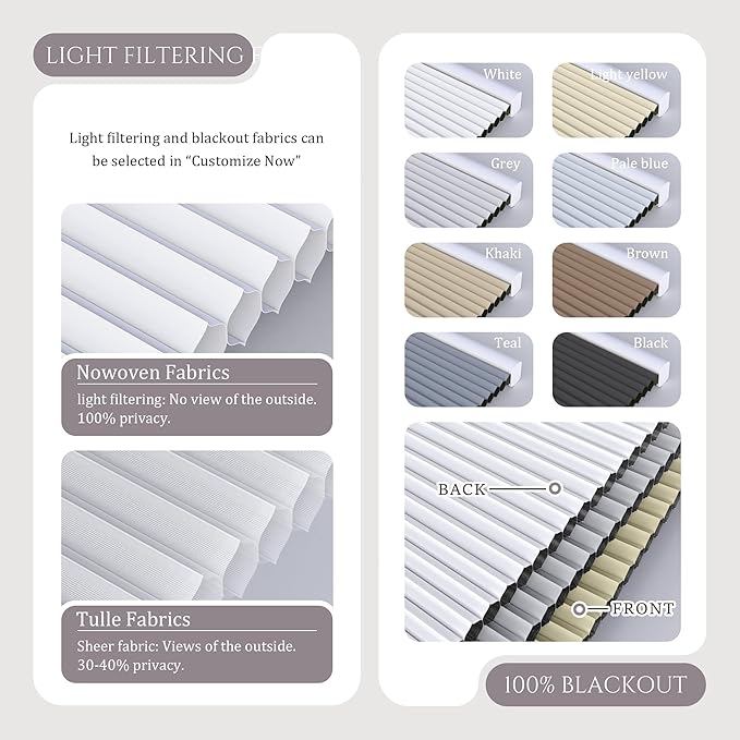 Motorized Day Night Cellular Shades, Smart Electric Double Honeycomb Blinds with Remote, Blackout and Light Filtering Fabric, Automatic Cellular Blinds for Home and Office Indoor Windows