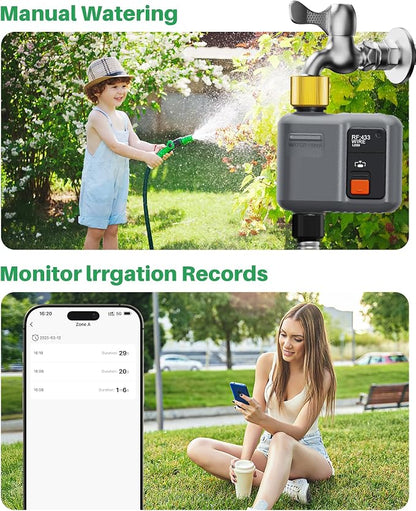 WiFi Water Timer for Garden Hose(2 Valves+1 WiFi Hub)，WiFi Hose Timer