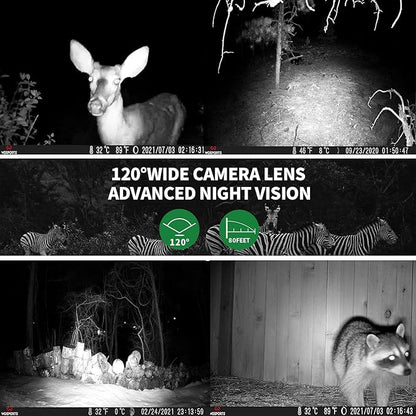WOSPORTS Trail Camera,56MP 4K 0.2S Trigger Motion Activated,Game Camera with Night Vision IP66 Waterproof 2.0''LCD 120°Wide Trail Cam Lens for Outdoor Scouting Wildlife Monitoring Home Security