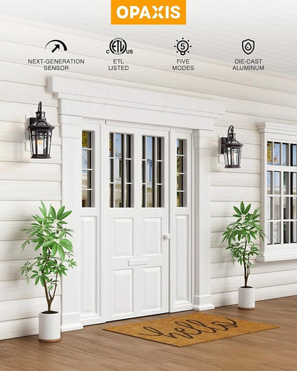 Motion Sensor Porch Lights Outdoor Wall Mount, Oil Rubbed Bronze Exterior Wall Sconce Lantern with E26 Socket, Waterproof Dusk to Dawn Outdoor Lighting Fixtures, Coach Lights for Garage, Patio