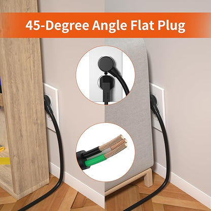8 Outlet Power Strip 2100J Surge Protector, 12FT Heavy Duty Extension Cord Wide Spaced Outlet and Wall Mount Metal Powerstrip for Home Office Garage Workshop